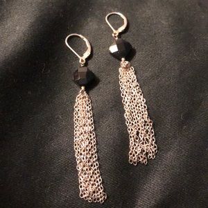 Onyx and silver earrings